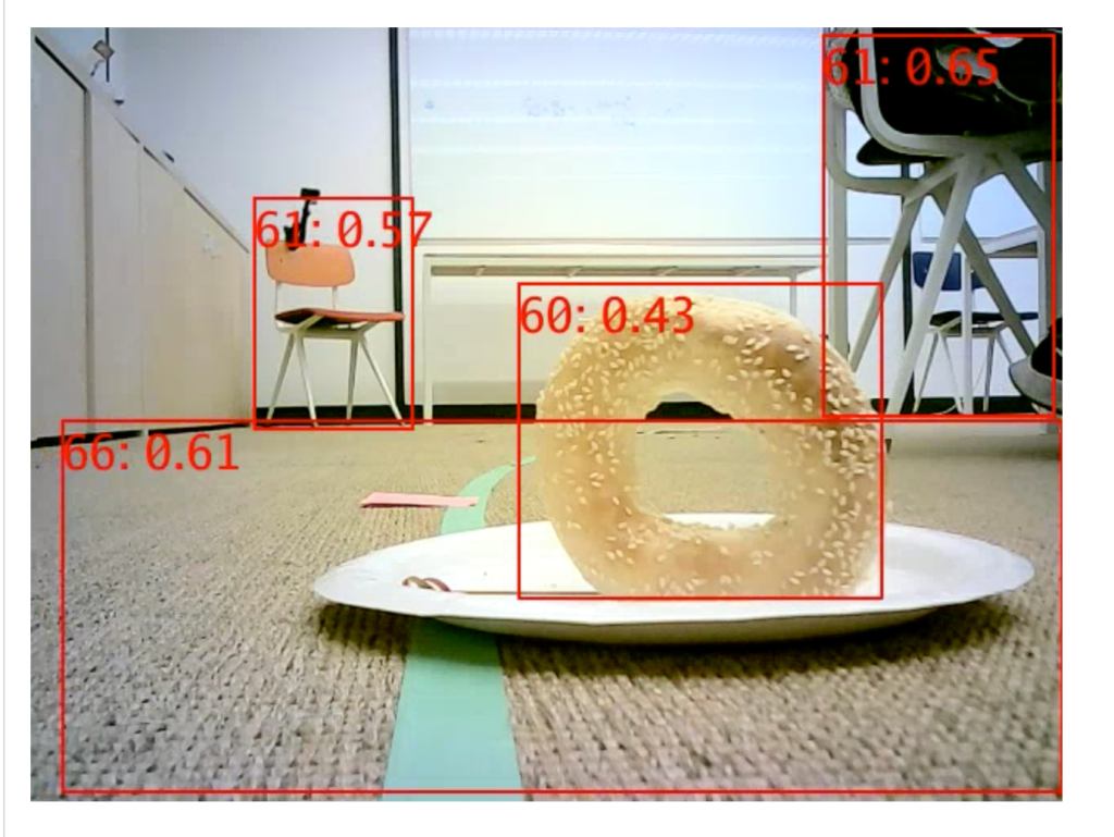 bagel with overlay of detection dimensions